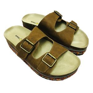 COPY - Seven Dials Slip on Sandals Beverlyn brown straps cork sole colorful Siz…